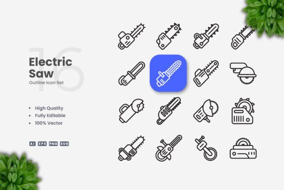 Electric Saw Icons: Why Clean Vector Design Makes a Difference for Your Projects