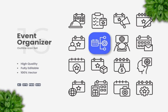 Event Organizer Icons for Modern Creative Projects