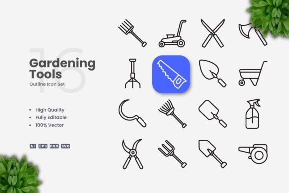 Gardening Tools Icons: A Practical Vector Set for Digital and Print Projects