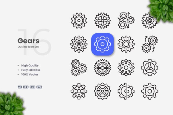 Gears Icons: Simple Clean Design for Every Project
