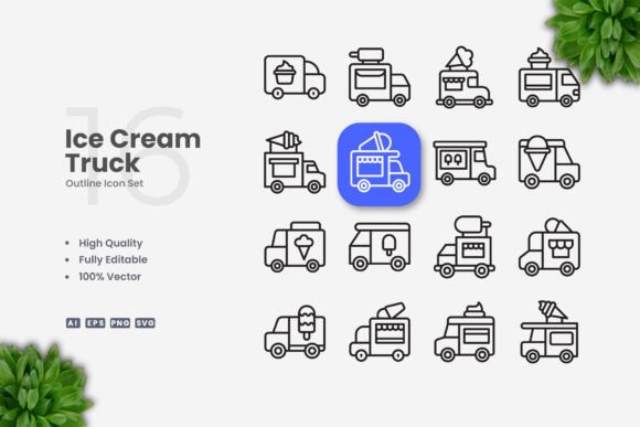 Ice Cream Truck Icons: A Versatile Design Solution for Modern Creatives