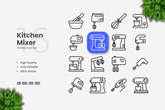 Kitchen Mixer Icons