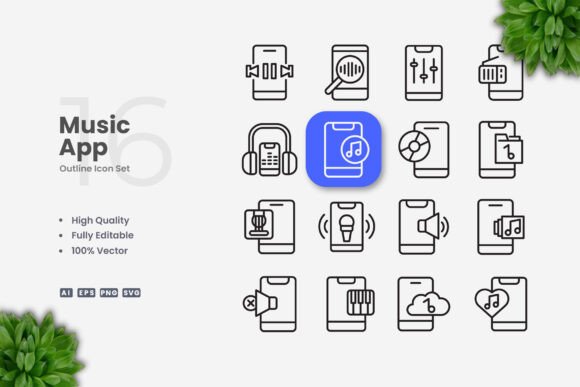 Music App Icons for Modern Design Workflows