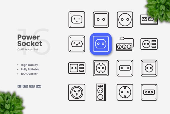 Power Socket Icons: A Versatile Design Resource for Modern Projects