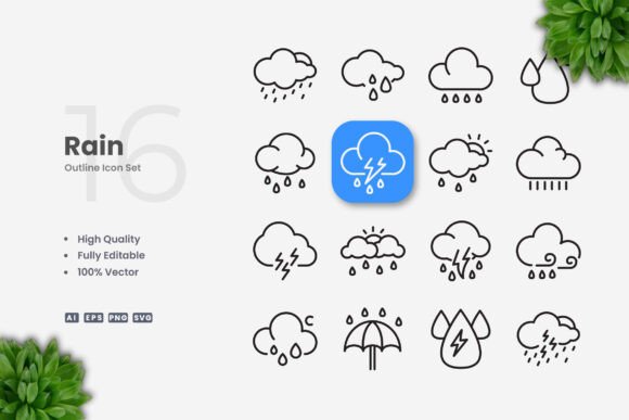Rain Icons for Every Creative Project