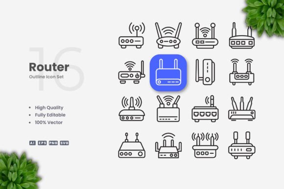 Router Icons: Simple and Clean Design for Versatile Use