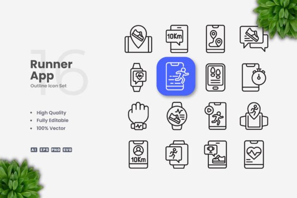 Runner App Icons for Clean Design Workflows